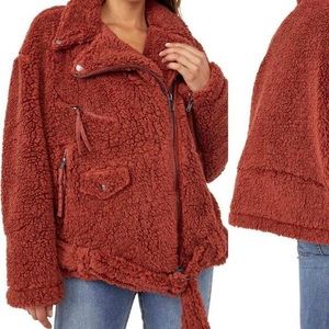 Free People cozy slouchy moto jacket